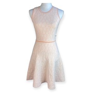 John + Jenn Sleeveless Fit & Flare Sweater Dress Peach Cream XS